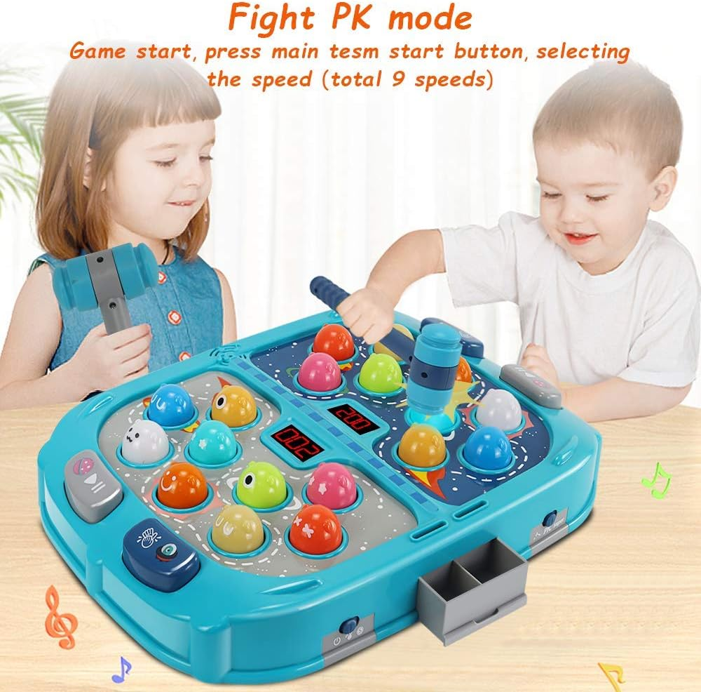 ANNKIE Toys for 3 4 5 6 Year Old Boys, 16X12 Inch Large Size, PK Mode for Two Kids, Pounding Toy with Sound and Light, Interactive Educational Toys, Early Developmental Toys for Kids