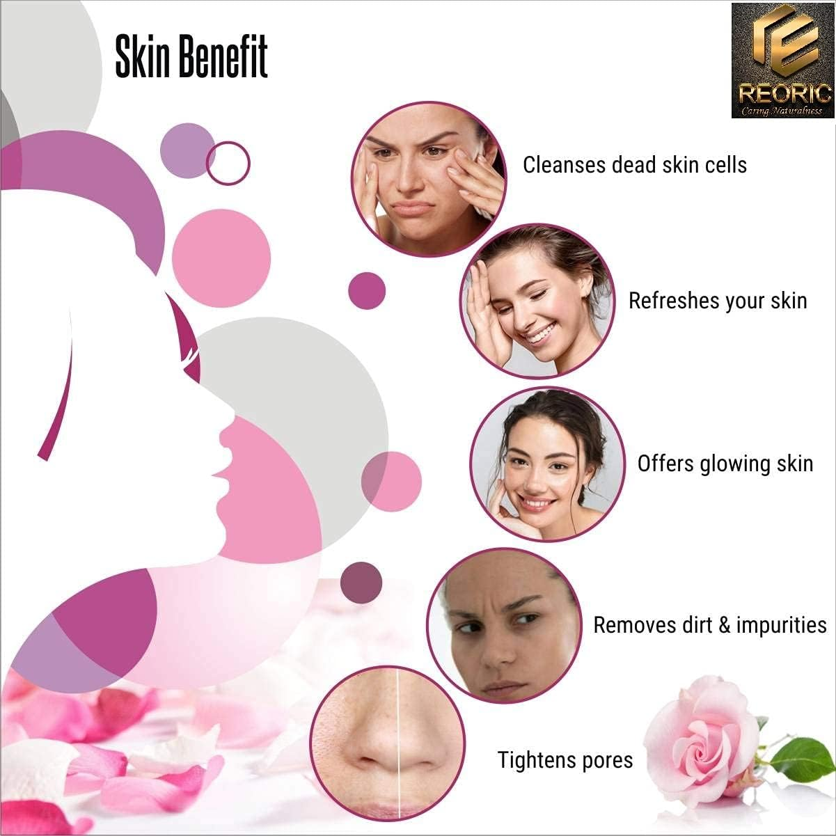 Reoric Amla Reetha Shikakai Bhringraj Neem Multani Mitti Powder|Ritha Powder|Amla Powder |Shikakai Powder |Bhringraj Powder |Neem Powder|Multani Mitti Powder |Combo of Hair Powder(600G, Pack of 6) image number 4