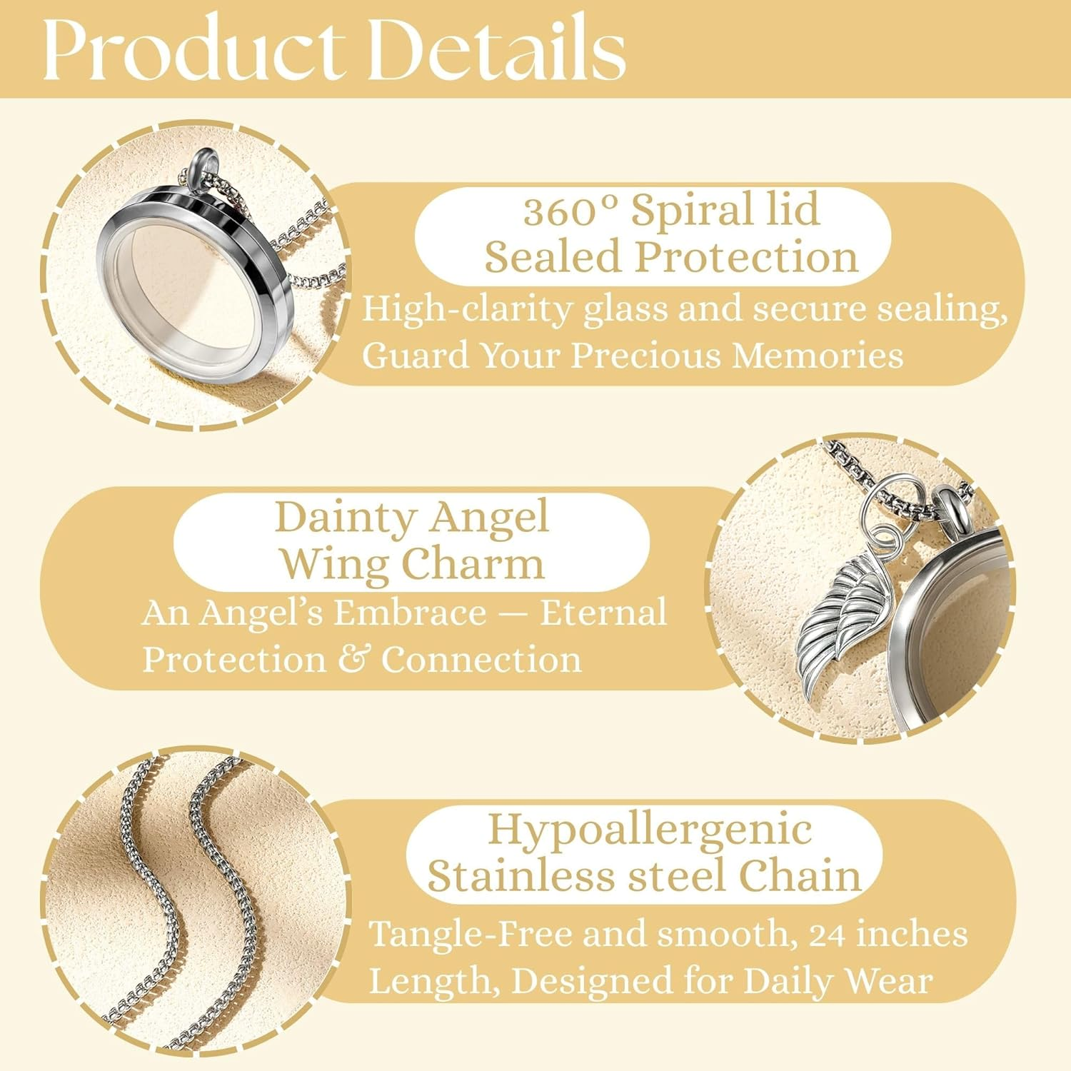 Pet Fur Memorial Necklace, Pet Urn Pendant Necklace, Glass Silver Necklace Memorial Jewelry for Dog Cat Hair image number 1