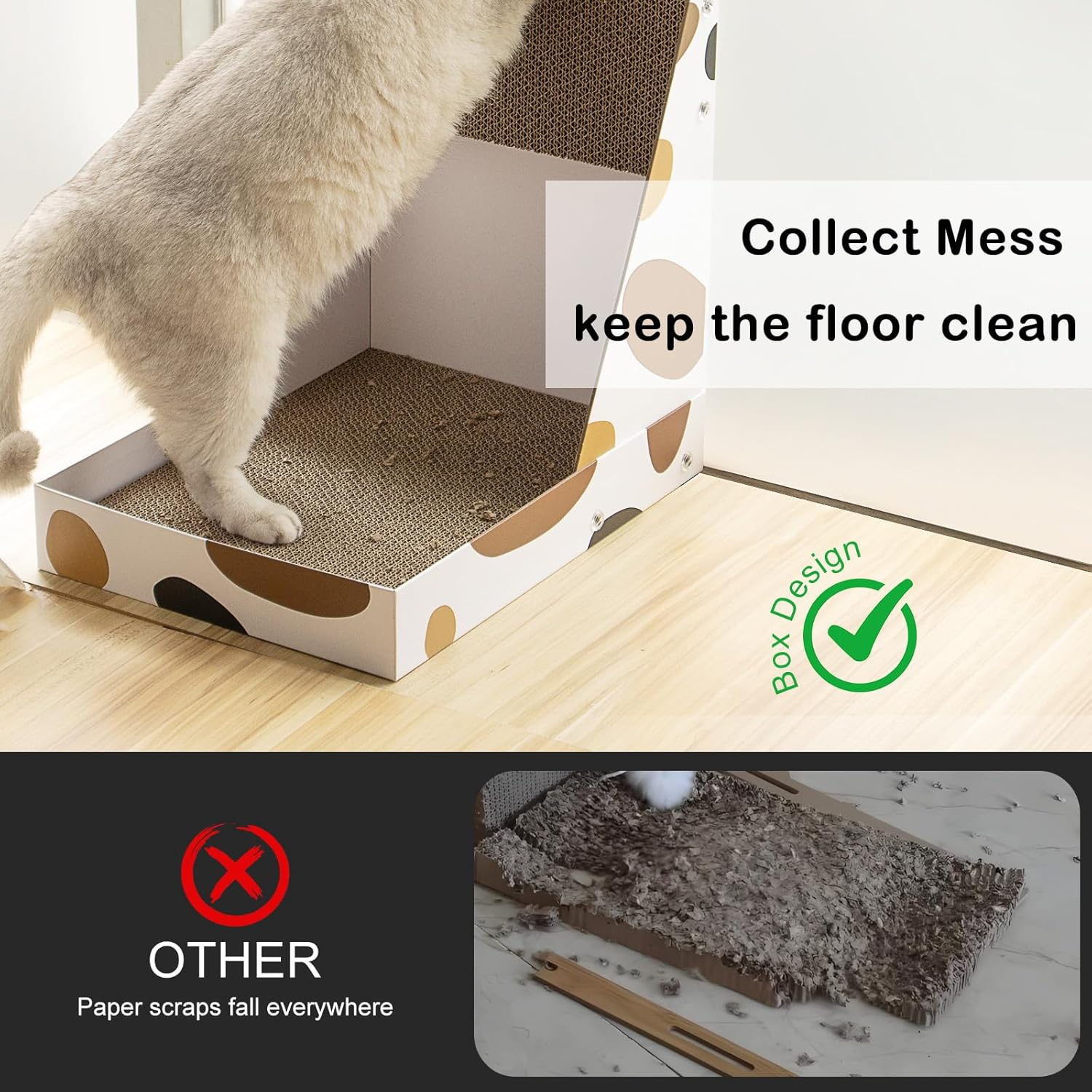 NATUYA Cat Scratcher Cardboard Lounge Bed, (25"X15.7"X11.8") image number 2