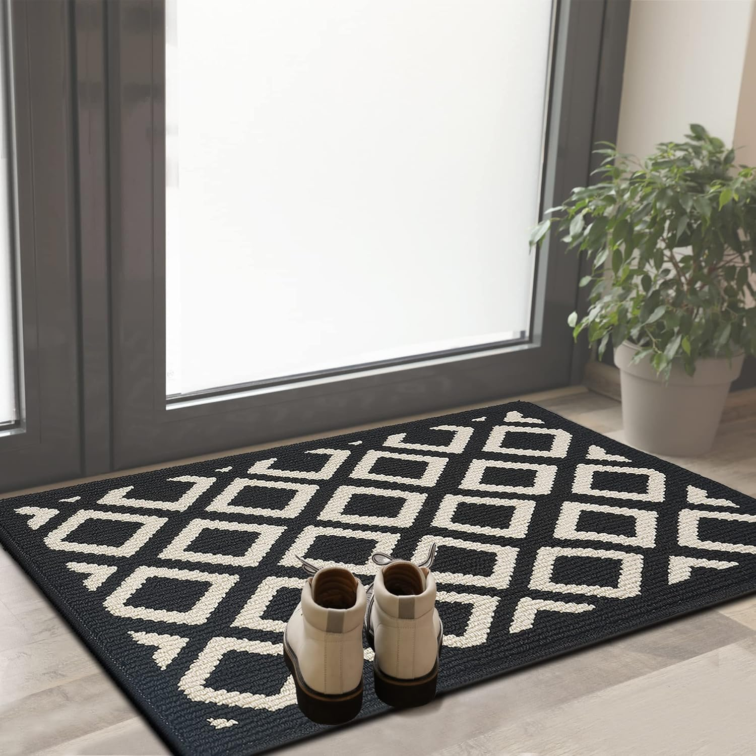 Indoor Door Mat, Non-Slip Absorbent Resist Dirt Entrance Mat, Anti-Slip, Machine Washable Front Doormats, Low Profile inside Floor Mat Doormat for Entryway, 32X20 Inches image number 3