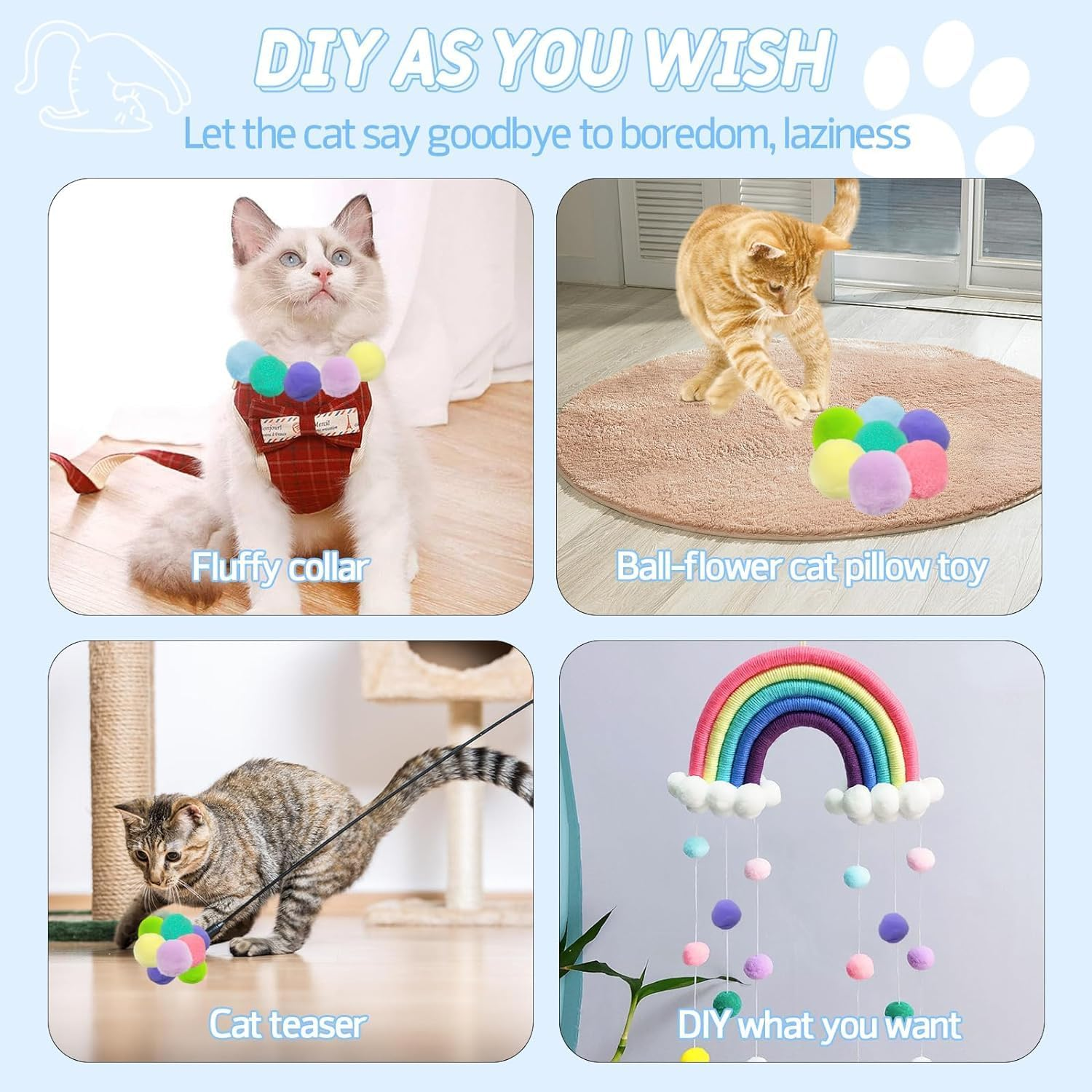 Cat Ball Toy Launcher Gun, 50Pcs Cat Balls with 1 Gun Toy, Cat Toys for Bored/Interactive Indoor Adult Cats, Plush Fuzzy Balls Launcher Cat Toy, Cat Fetch Toy Gun Shooter image number 4