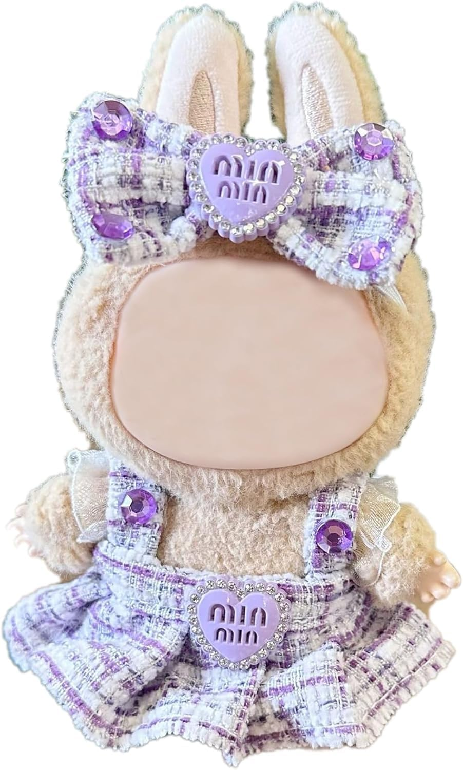 Doll Outfit Clothes Set for Labubu 17Cm, 2 Piece Clothes Set Compatible with Labubu, Fashion Dresses for Labubus Accessories (NO Doll) (Purple) image number 4