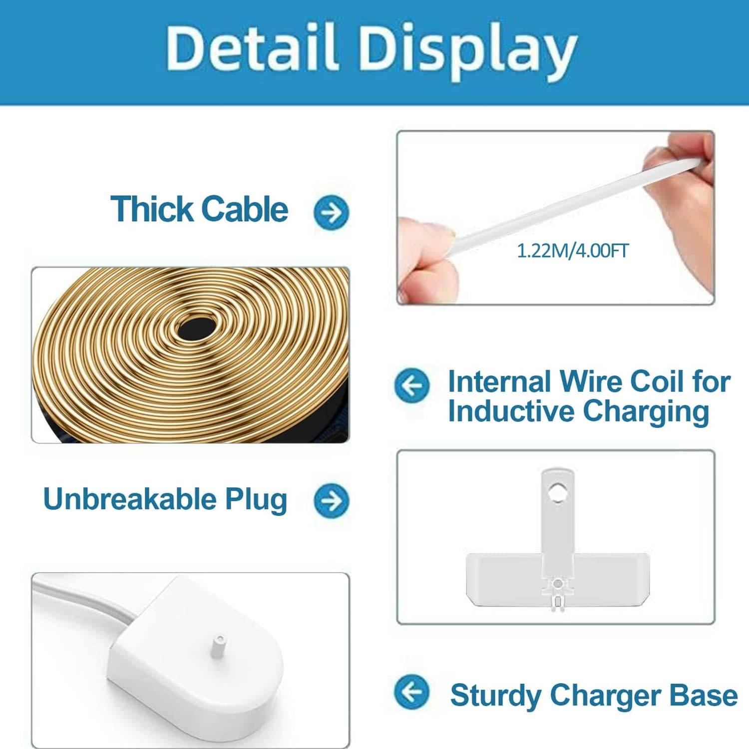 Replacement HX6100 Charger Base for Philips Sonicare Kids/Protective Clean 4100 5100 5300 6100 6500 2100 1100/ Expertclean 7300 Series/ HX6100 HX3000 HX6000 HX8000 HX9000, 110-240V AU Plug image number 3