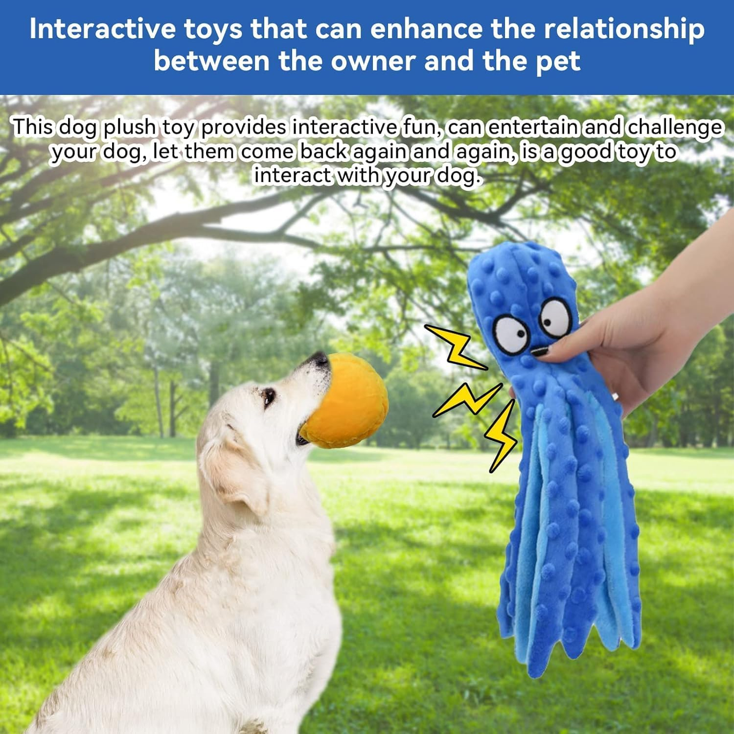 2 Pack Squeaky Dog Toy, No Stuffing, Interactive Dog Toy, Indestructible Chew Toys for Puppies, Teeth, Small, Medium and Large Dogs image number 4