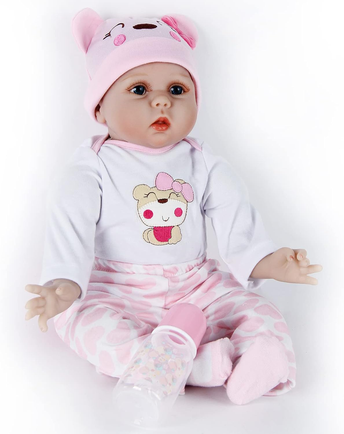 ZIYIUI Reborn 22 Inch 55Cm Reborn Baby Dolls Look Real Soft Silicone Vinyl Reborn Baby Realistic Toddler Girl Doll Toy Best Xmas Gifts image number 2