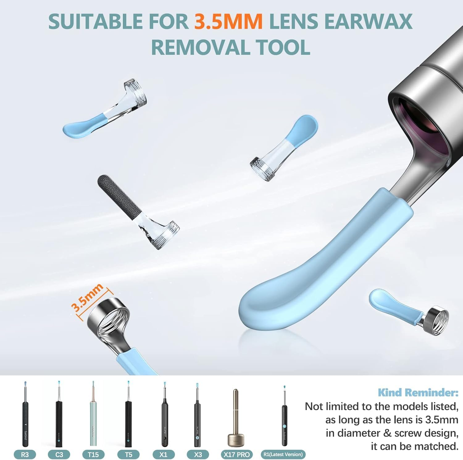 Bebird Earwax Removal Tips, 3.5Mm Compatible, 8-Pack with Storage Case image number 1