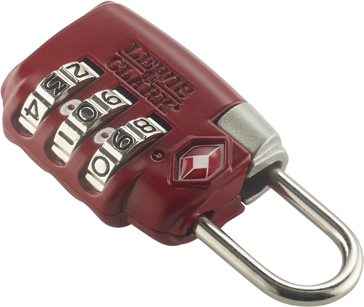 Lewis N. Clark TSA 3 Dial Combination Lock, Red image number 2