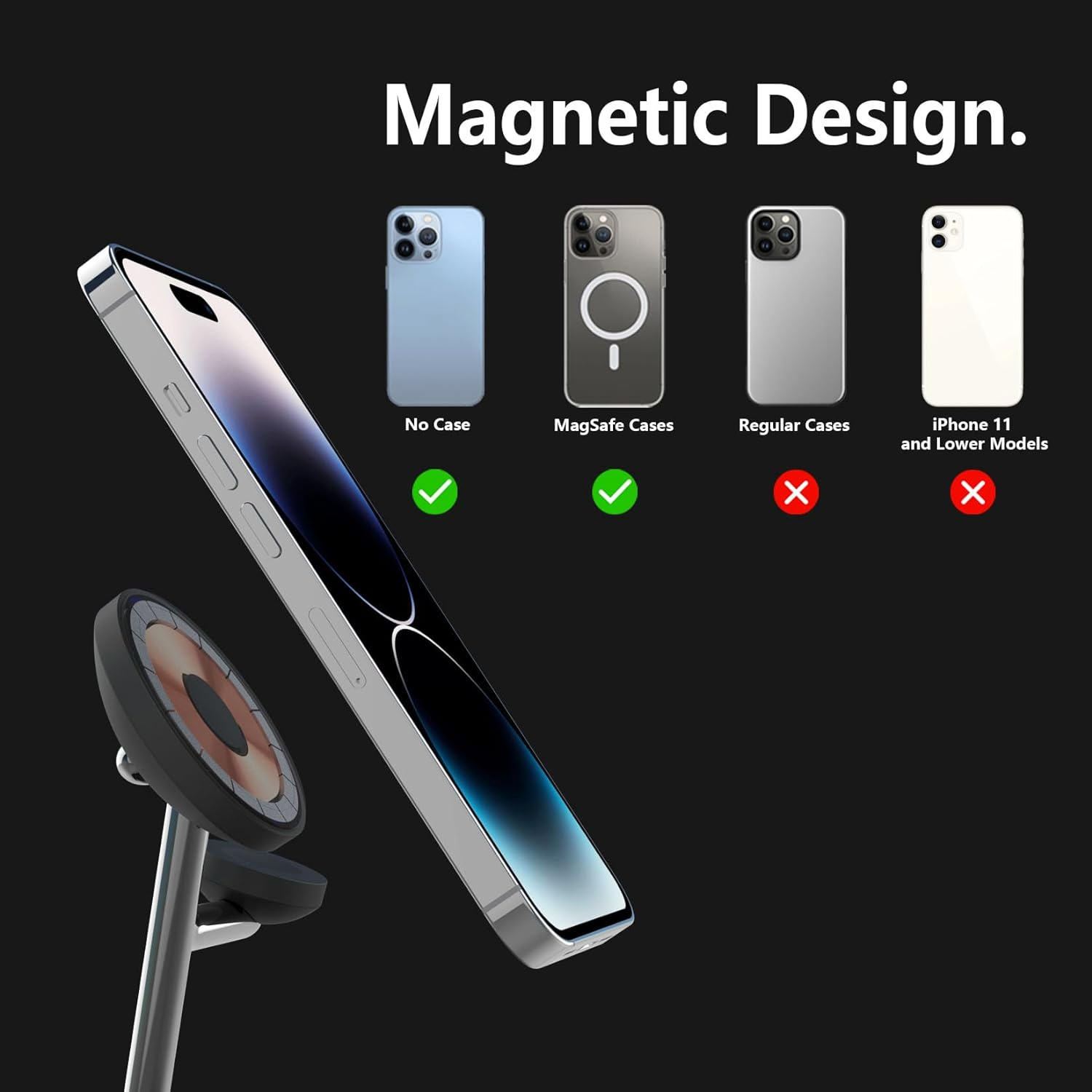 Magnetic Wireless Charger, Boaraino 3 in 1 Wireless Charging Station Compatible with Apple Watch 11/10/9/8/7/6/SE/5/4/3 &Airpods 2/3/4/Pro& Phone17/16/15/14/13/12 Series(No Adapter) image number 1