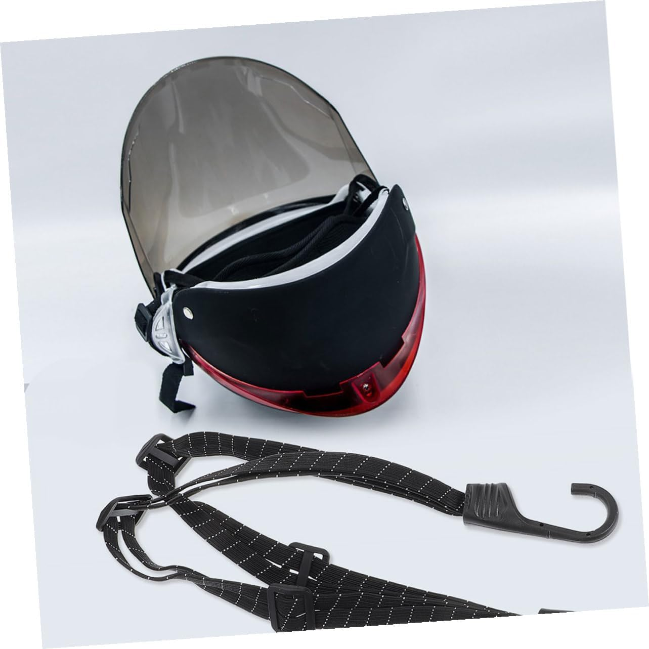 DONFAMDS 2Pcs Adjustable Motorcycle Helmet Straps with Elastic Bungee Cord and Reflective Hooks, Universal Tie-Down for Bike Luggage, Suitable for Outdoor Motorcycle and Bicycle Use image number 6