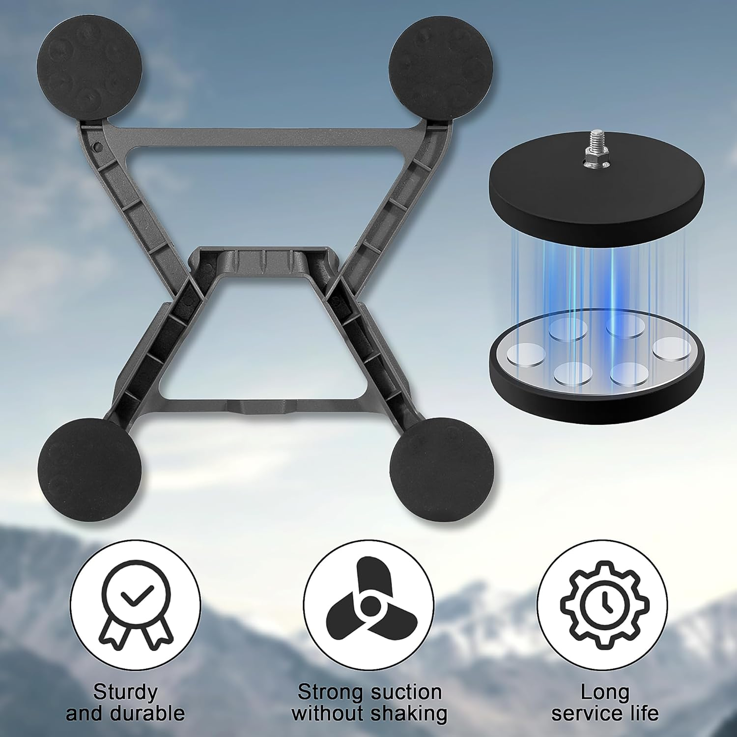 Starlink Mini Mount with Portable Magnetic Aluminum Alloy Mount - Housetop Roof,Rv, Car Windows, Sunroofs Starlink Mini Holder with 66MM Strong Suction(Magnetic) image number 5
