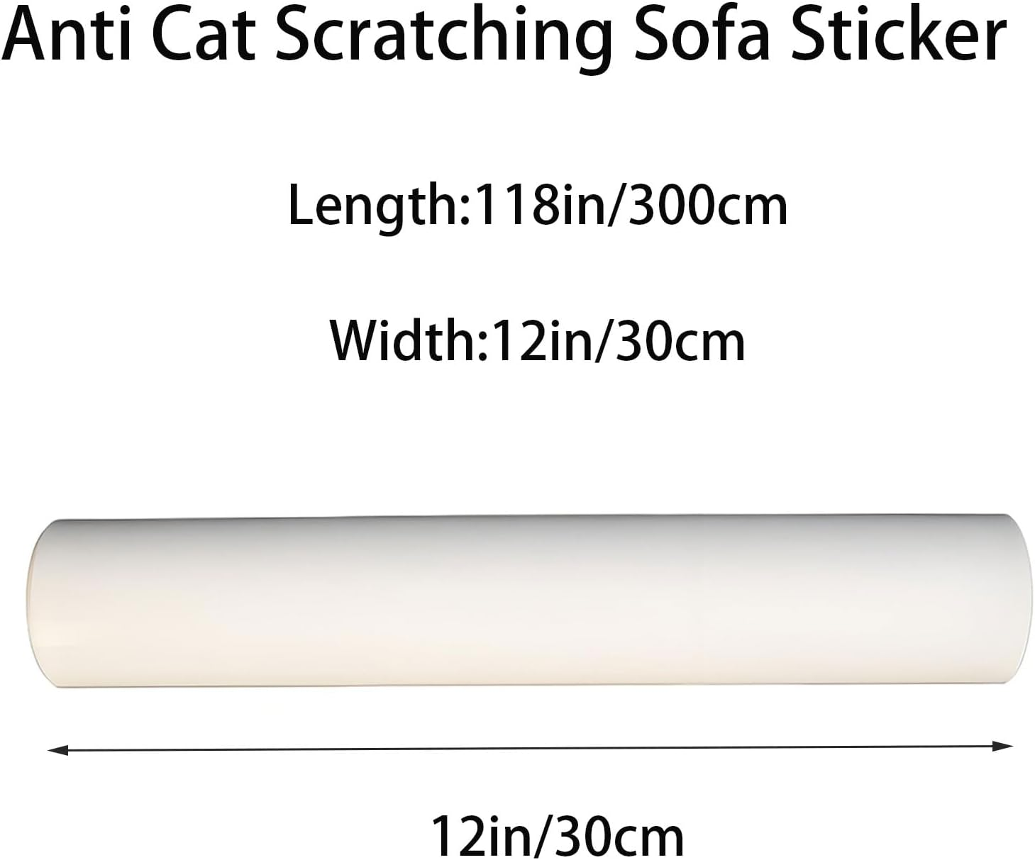 RUIFEN Cat Scratch Proof Sofa Protector - 12"X118" Transparent PVC Removable Adhesive Film for Couches & Furniture, anti Scratch Matte Textured Protective Wrap (1 Roll)