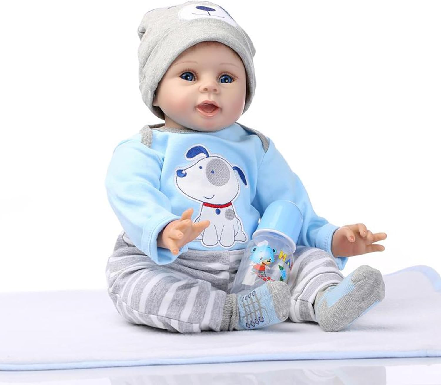 TYRUGD 22 Inches 55 Cm Reborn Doll Blue Boy Newborn Baby Girl or Boy Doll Children'S Gifts 3+ image number 5