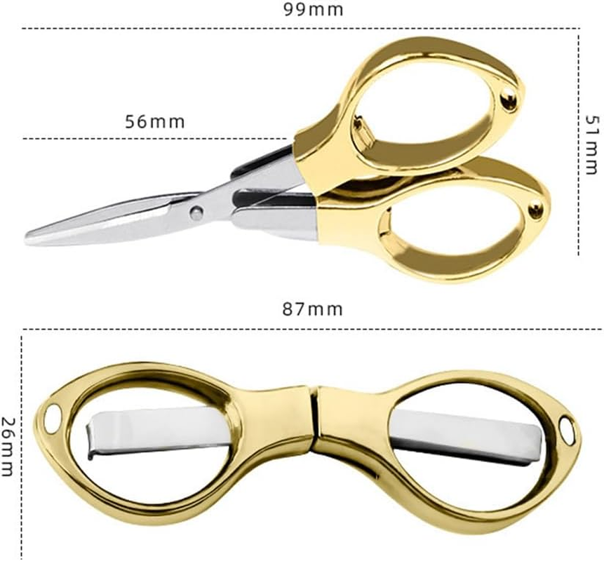 Stainless Steel Travel Scissors, Foldable Mini Safety Scissors, 3-Piece Set, Portable for Nurse Travel Office image number 5