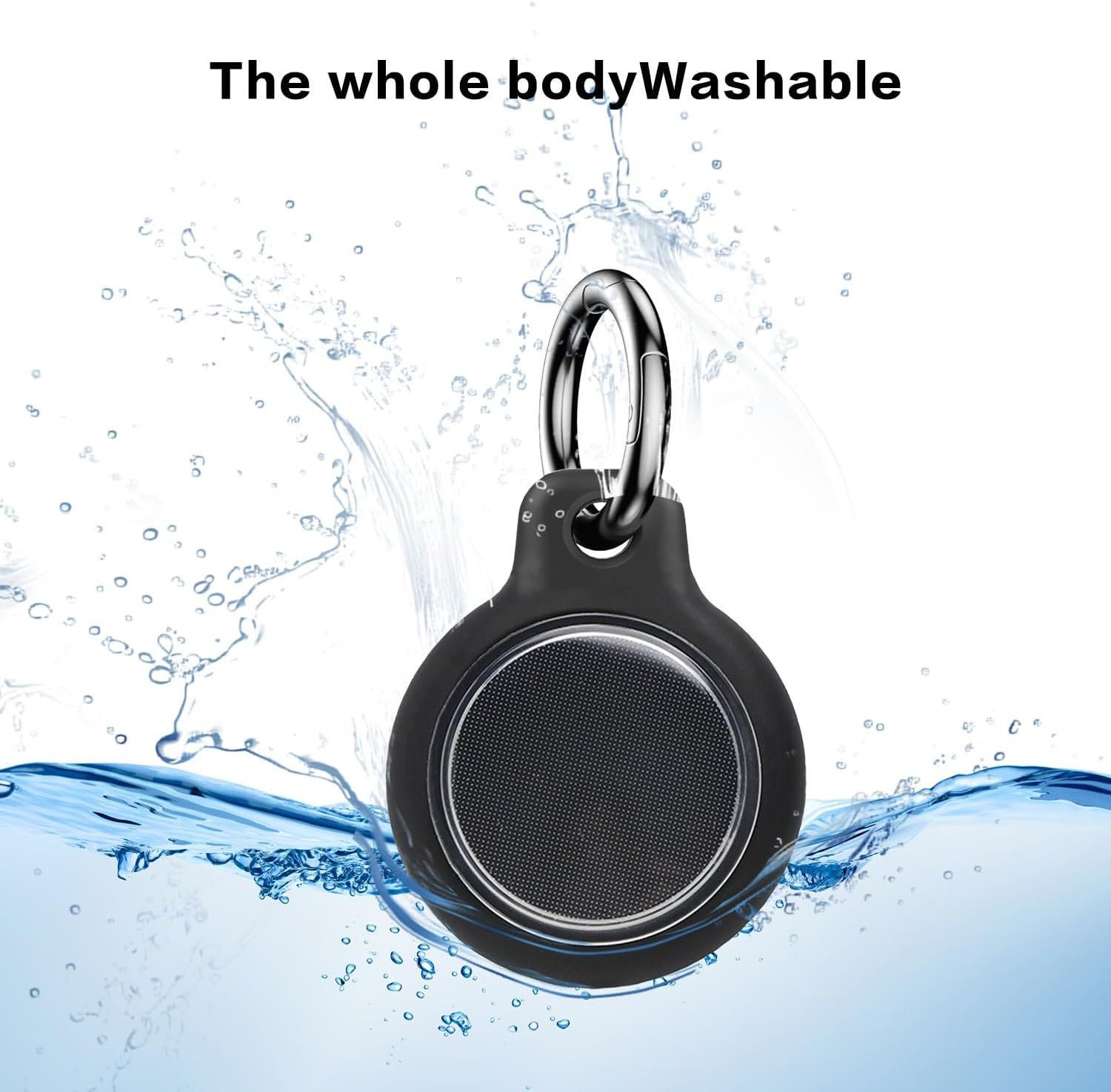 Kaoruo Anti-Scratch and Shock Case for Dog,Car Key, IPX8 Waterproof for Airtag Holder, Luggage Compatible with Apple Air Tags Keychain with Lock(Black) image number 3