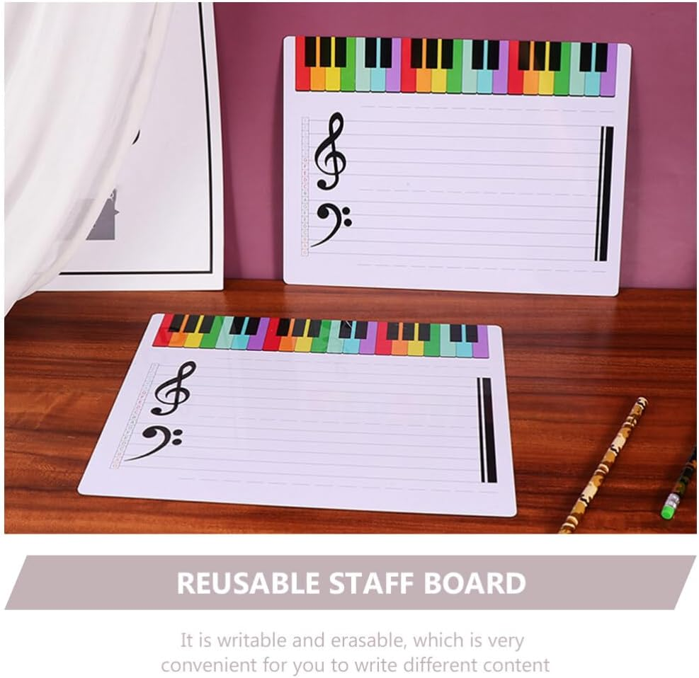 COHEALI Exercise Board Desk White Board Double Sided Music Whiteboard White Letters for Letter Board White Board for Desk Whiteboard for Desk Tools Portable Student Plastic Erasable Board image number 5
