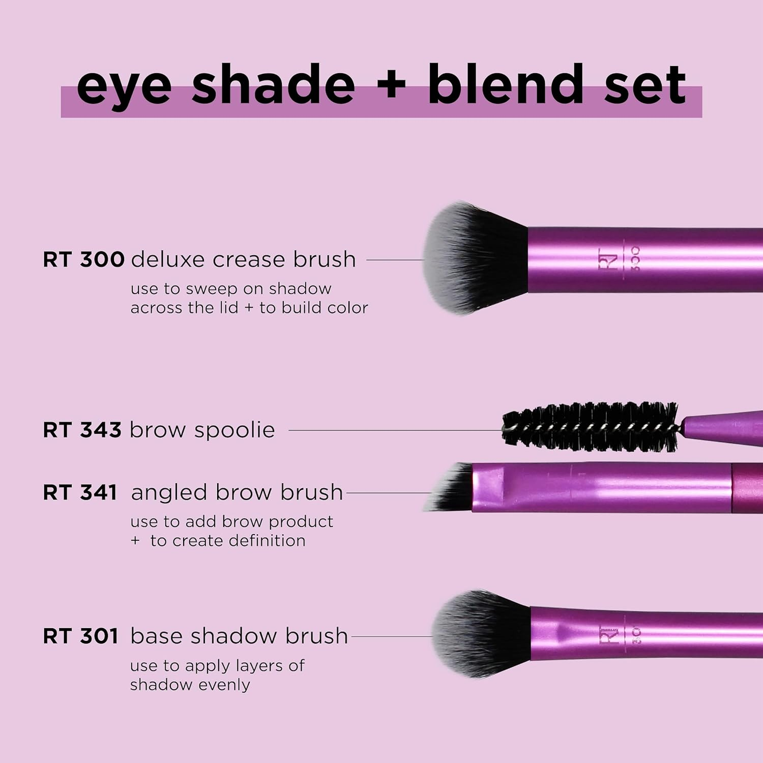 Real Techniques Eye Shade and Blend Eyeshadow Makeup Brush Duo (Packaging and Handle Colour May Vary), Assorted, 2 Count (Pack of 1) image number 3