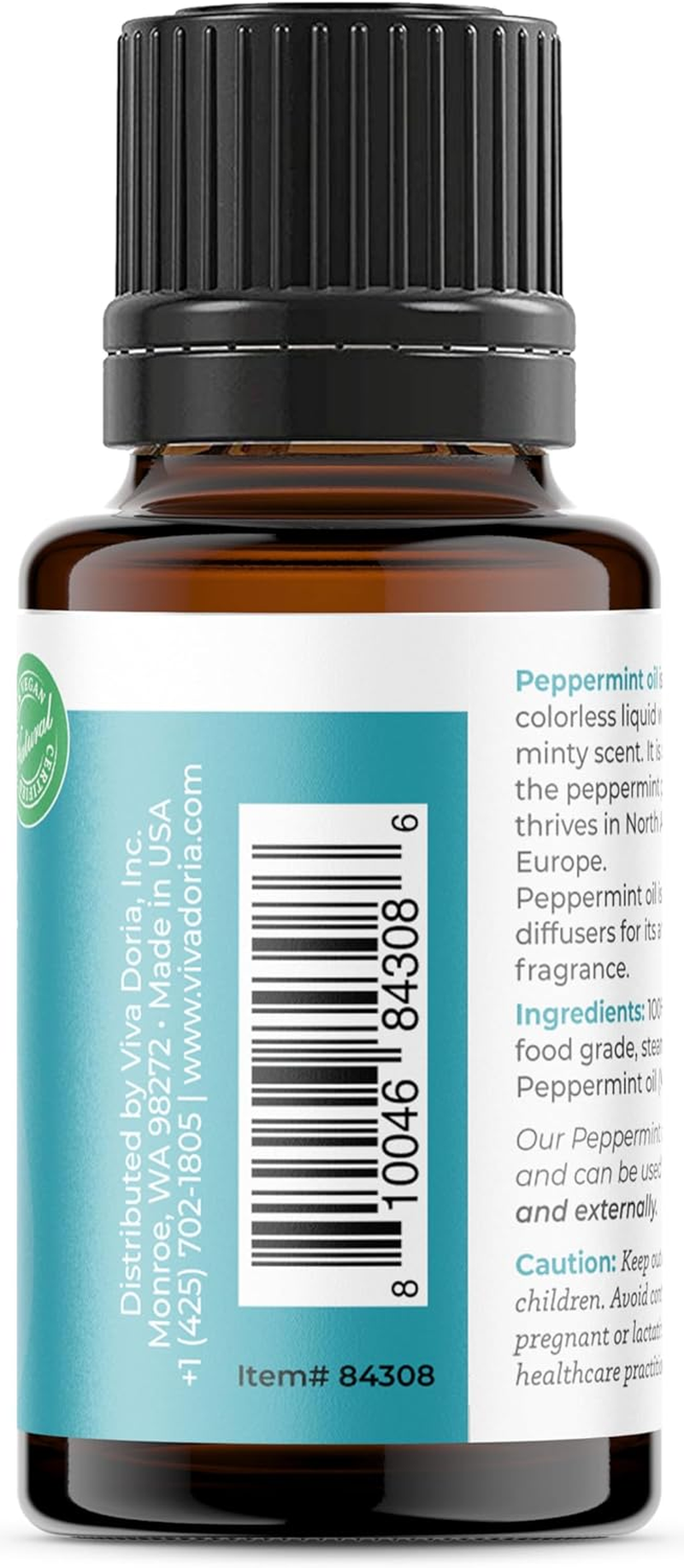 Viva Doria 100% Pure Northwest Peppermint Essential Oil, Undiluted, Food Grade, Steam Distilled, Made in USA, 15 Ml (0.5 Fluid Ounce) image number 2