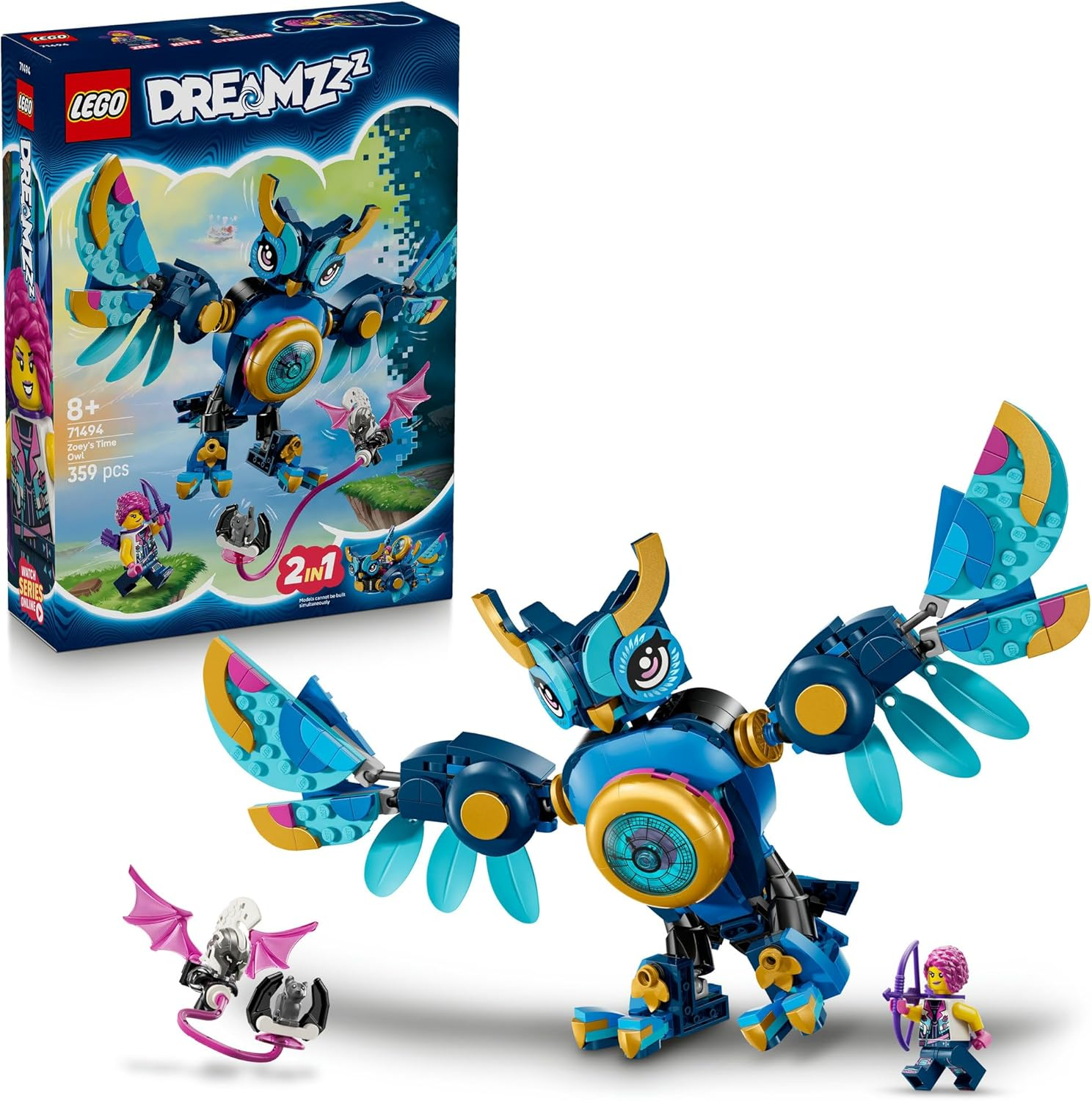 LEGO&reg; Dreamzzz&trade; Zoey&rsquo;S Time Owl 71494 Toy for Kids Aged 8 and Up, Imaginative Play Fantasy Playset with Bird and Cat Figures and Hero Minifigure, Animal Birthday Toy for Girls and Boys image number 5