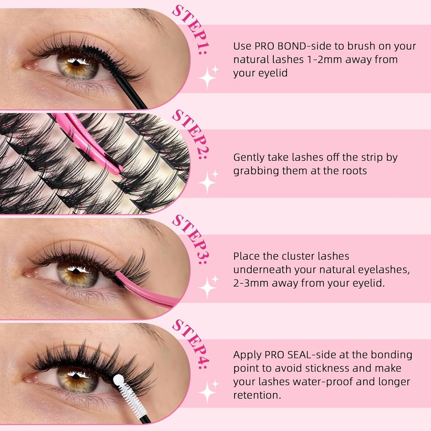 PROLASHBEAUTY Spiky Lash Clusters Manga Lash Clusters Kit C-Curl 80D 100D(C-80D+100D, 8-18Mix) image number 3