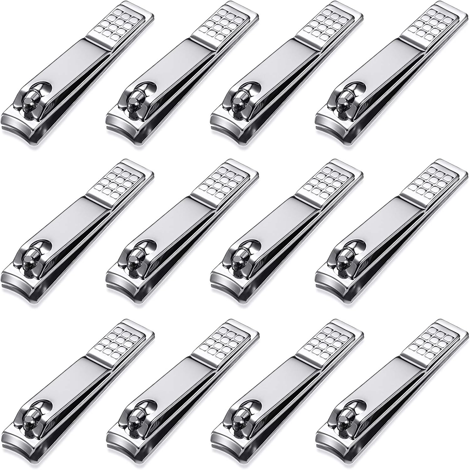 12 Pieces Nail Clipper Set Stainless Steel Nail Cutter Fingernails and Toenail Clipper Cutter for Women Men, Black