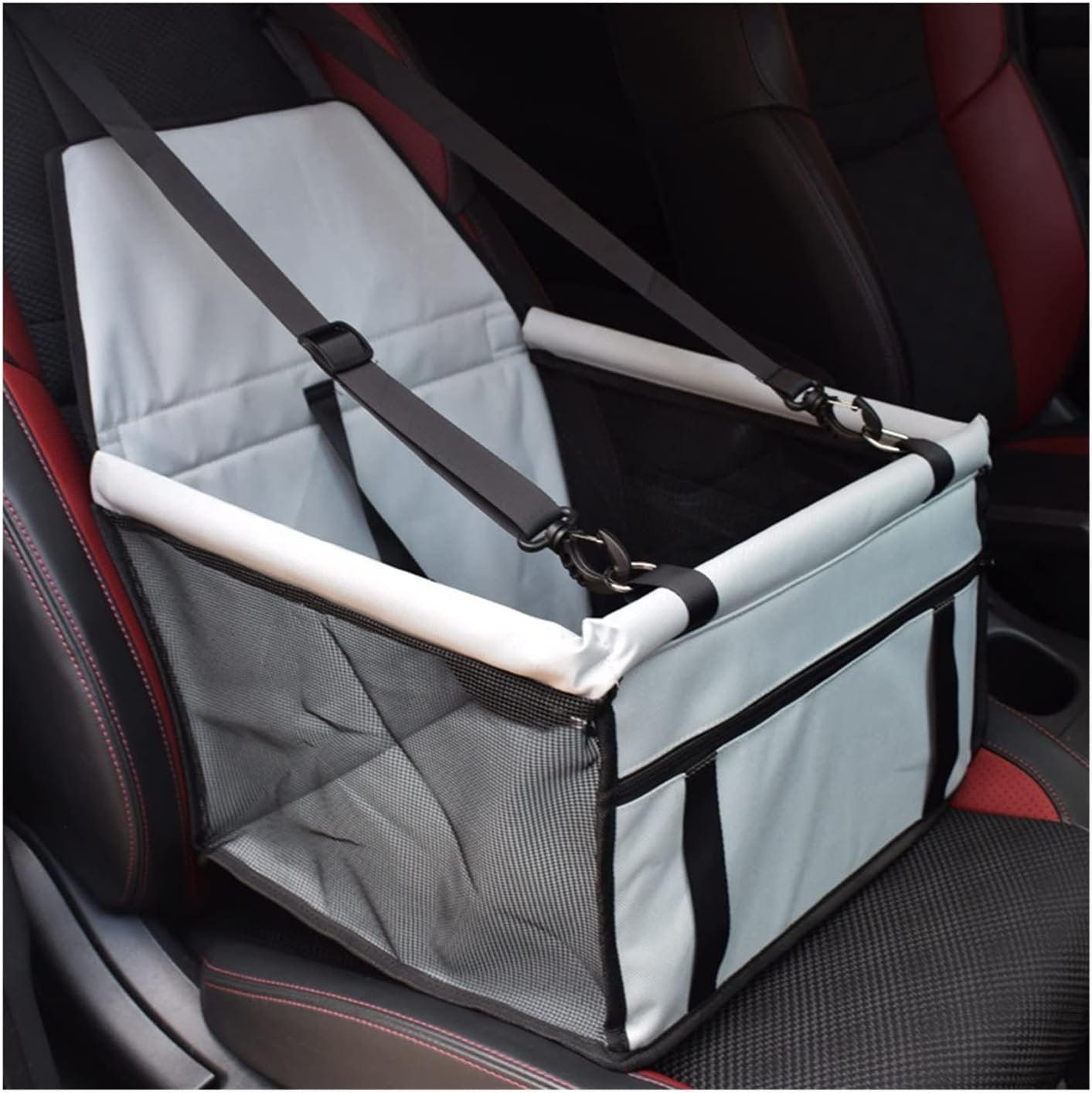 Dog Car Seat Cover Pet Carrier Dog Car Seat Cover Back Hammock Protector Transport Seat Bag Dog Hammock(Size:B-Grey) image number 2