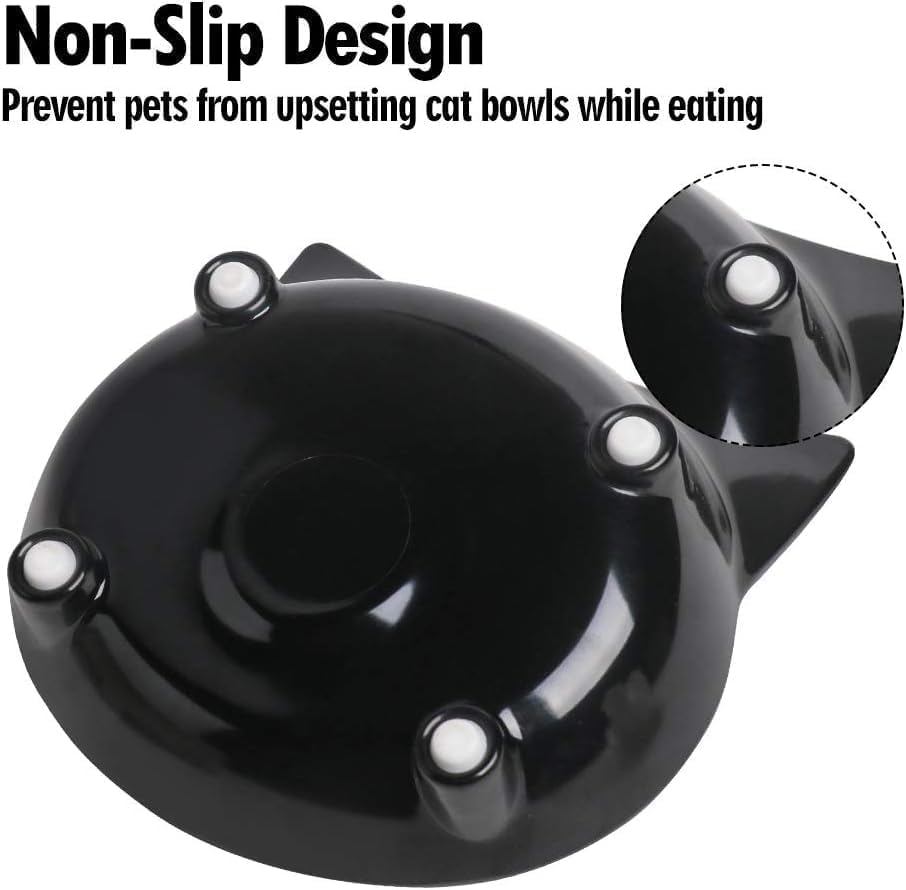 Mumoo Bear Cat Bowls Cat Food Bowl Non Slip Pet Bowl Shallow Water Bowl to Stress Relief of Whisker Fatigue, Dog Bowl Dish Cat Feeding Wide Bowls for Puppy Small Animals (Pack of 3) - Color 1 image number 5