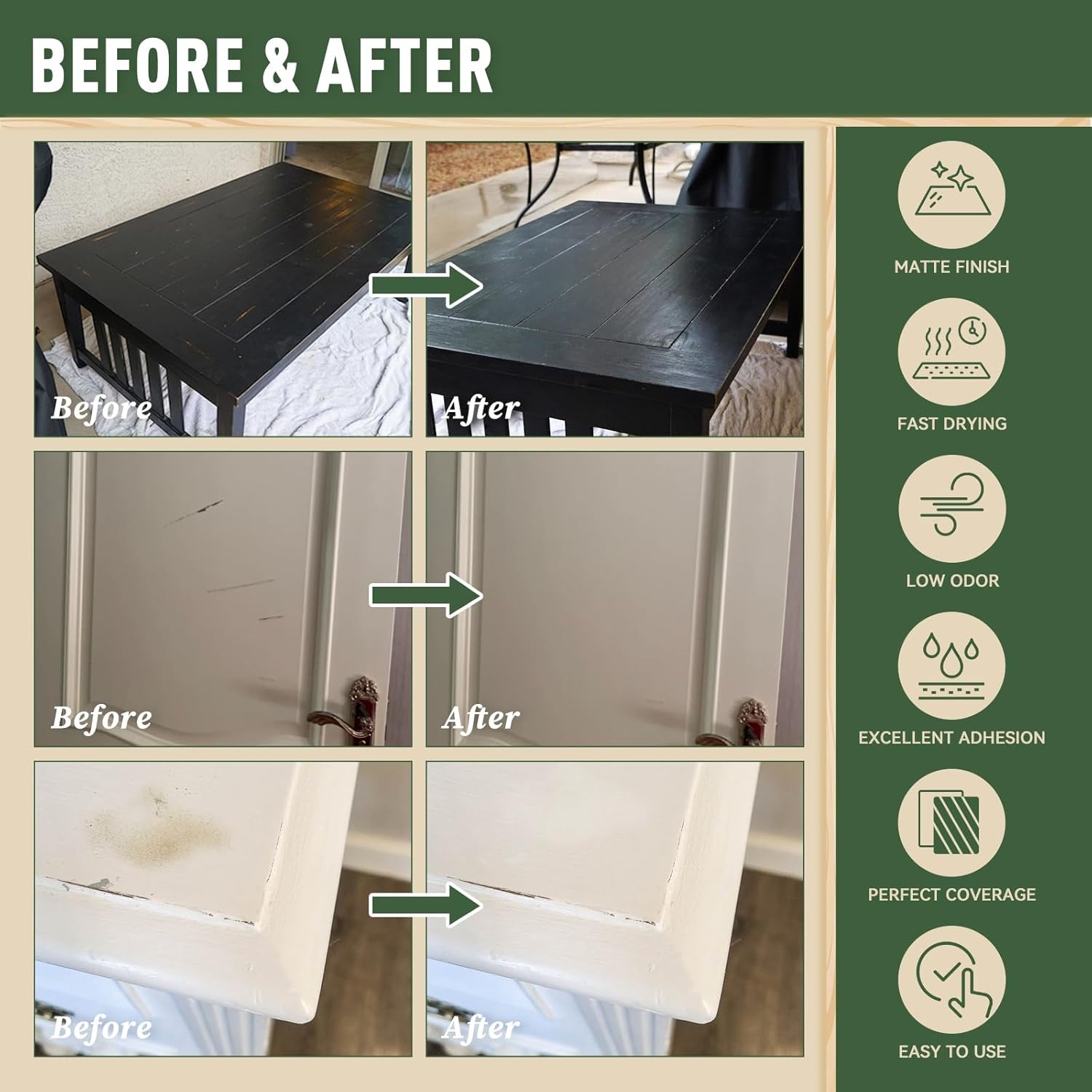 DWIL Wood Touch up Paint - 1.5 Oz Quick-Dry Paint Pen for Scratches, Chips and Spots on Furniture, Cabinets, Doors, Tables, and Dressers (Ivory White) image number 4