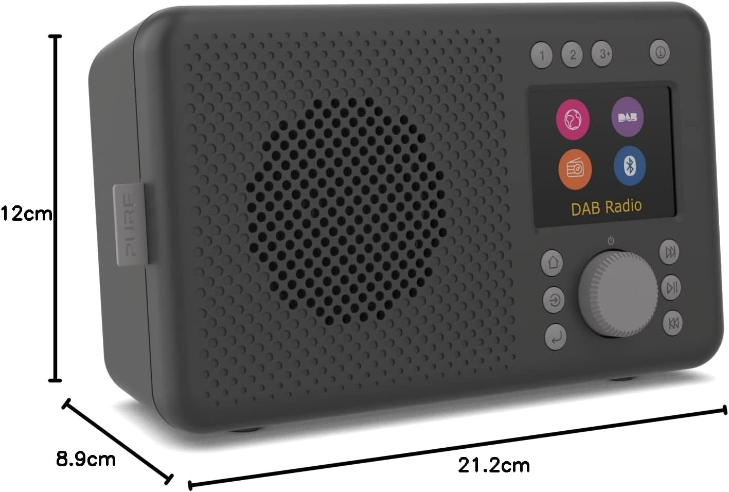 Pure Elan Connect Dab+/Fm/Internet Digital Radio with Bluetooth (Charcoal) - Charcoal image number 3