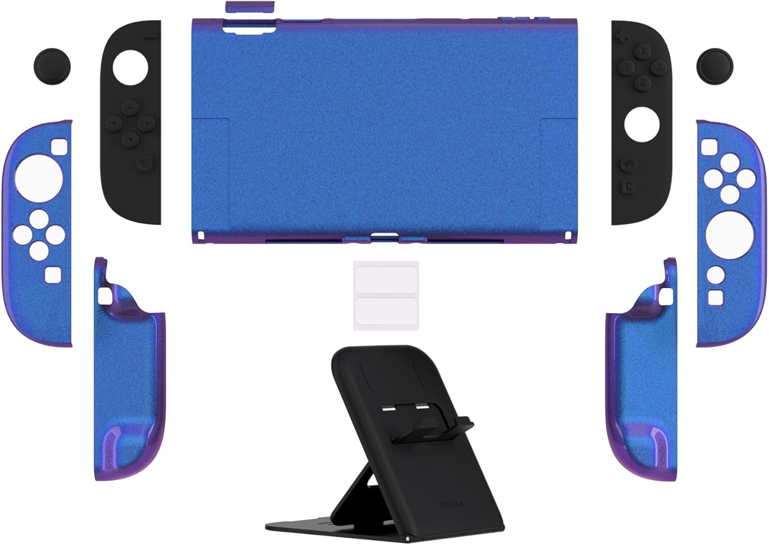 Playvital Glossy Protective Case for Nintendo Switch 2 with Extra Stand & Thumb Grip Caps | Solid Color Series, Chameleon Purple Blue image number 1