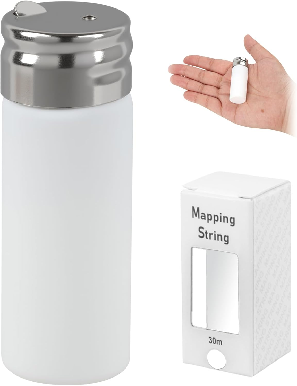 30M Pre-Inked White Brow Mapping String, Professional Microblading Supplies for Permanent Makeup & Eyebrow Shaping, Allergen-Free Formula Shaving Brushe image number 6