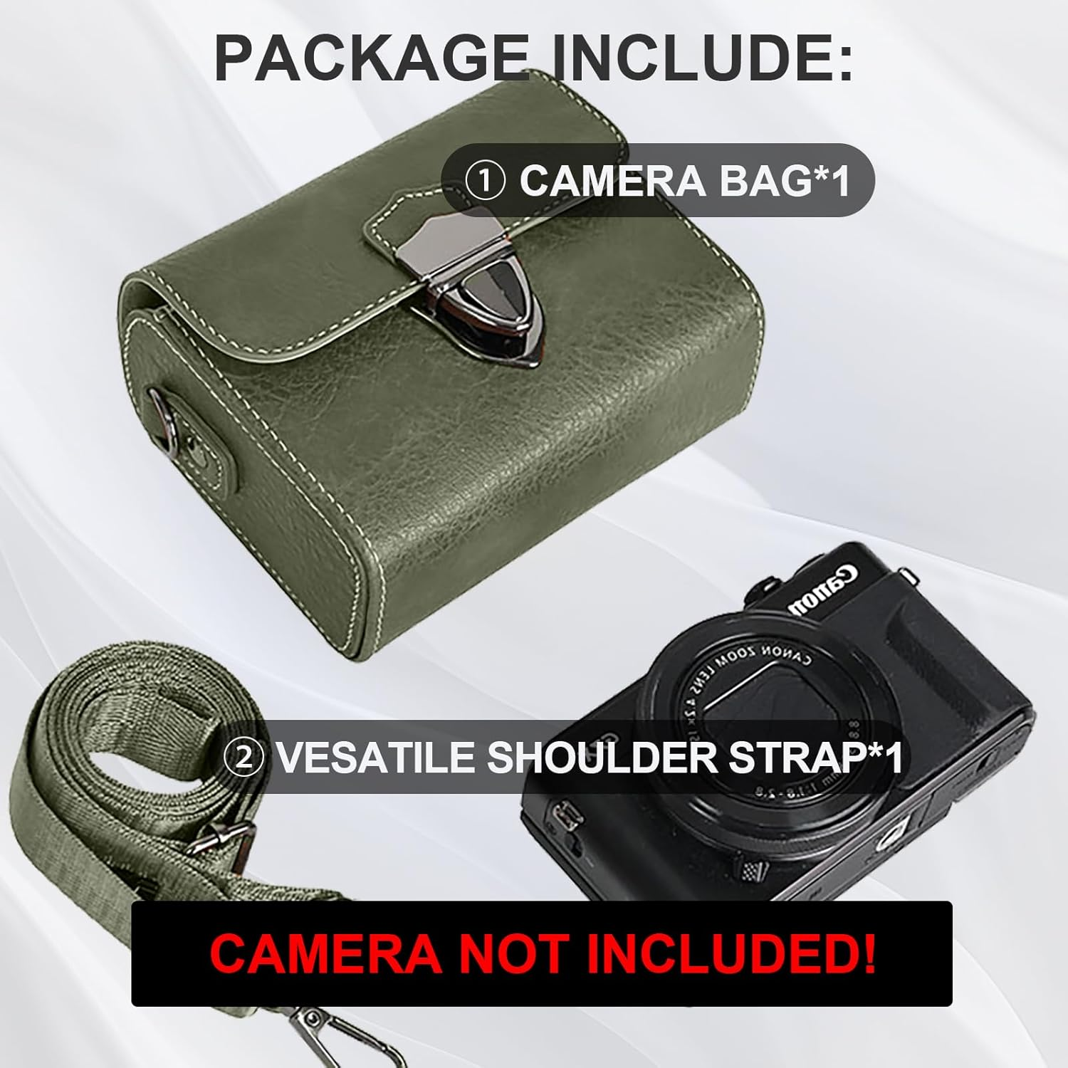 VOVMOEYA Camera Case for Canon Powershot Sx740/Sx730/Sx720,Retro PU Case for Canon G7X Mark III/G7X Markii/G7 X,Case for Sony RX100 Series,For Ricoh GR Iiix/Gr Iii/Grii/Gr,Three Carrying Methods, - Brown image number 2