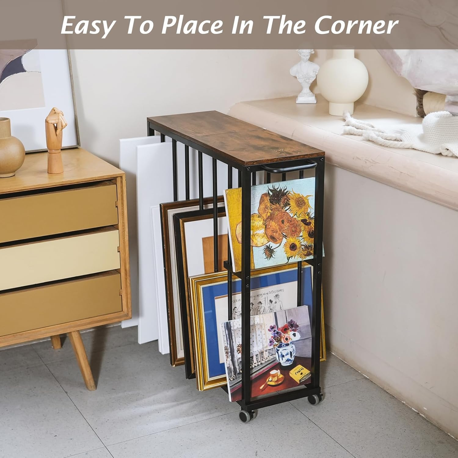 Ikkle Art Canvas Storage Rack, Drying Painting Rack with Wheels, Art Storage Easel Display Stands for Storage Canvas, Frame, Crafts, Drawing Boards and Artwork in Studio, Gallery image number 5