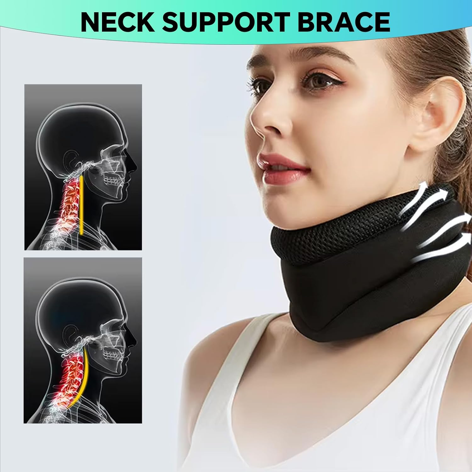 Vitavix anti Snoring Neck Support Brace, Adjustable Soft Foam Cervical Collar for Sleeping, Ergonomic Neck Support for Snore Relief & Cervical Spine Pressure, Comfortable Sleep Aid for Men & Women image number 1