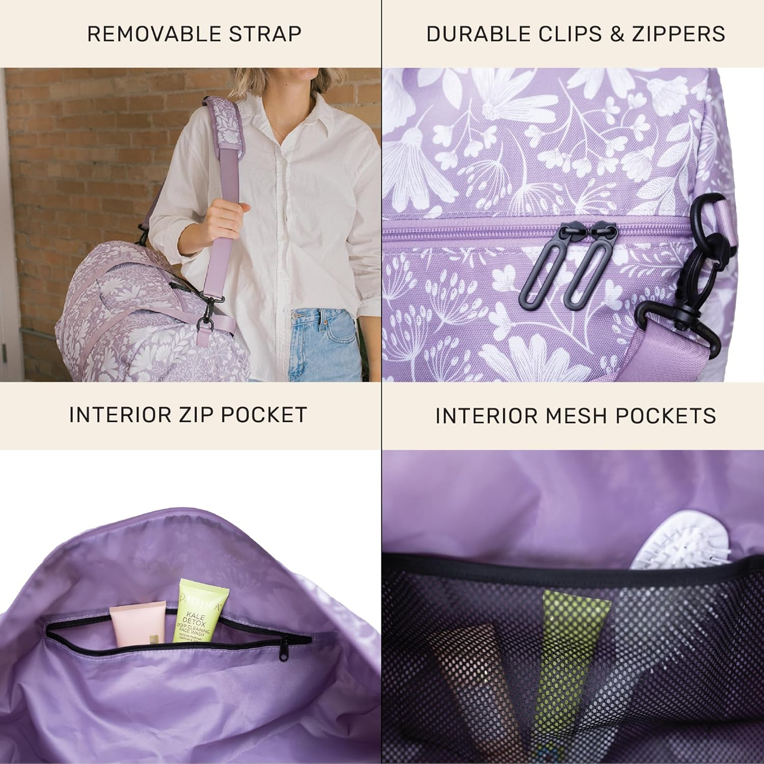 Jadyn 22" Women'S Large Duffel/Weekender Bag with Shoe Pocket, Travel Bag