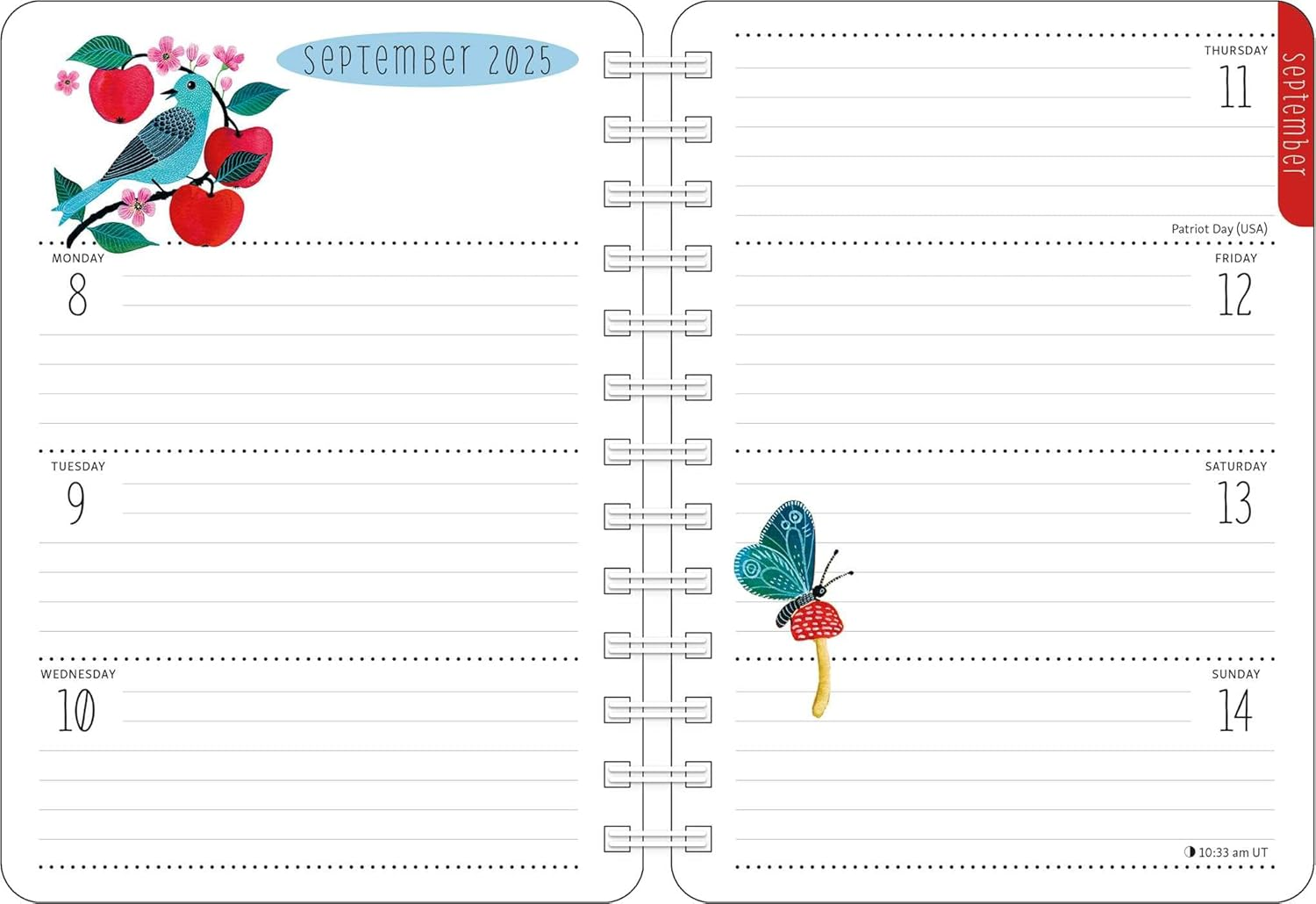 Birds of a Feather 2025 Weekly Planner Calendar: Watercolor Bird Illustrations by Geninne Zlatkis