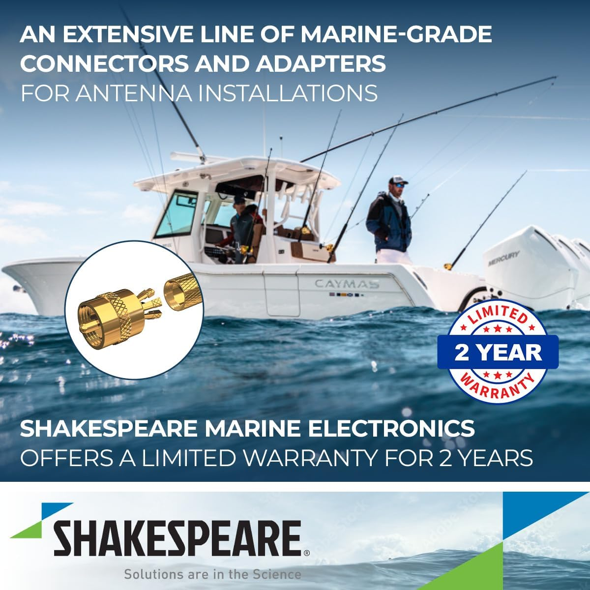 Shakespeare PL-258-CP-G Marine Center Pin Spice Connector Beige