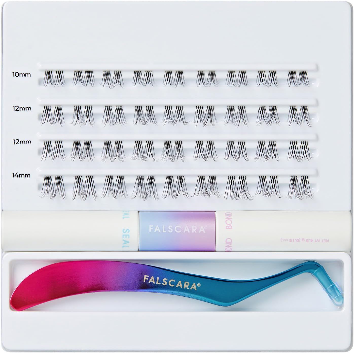 FALSCARA Clear Band False Eyelashes, Lash Extension Kit, Feathery & Wispy, Natural Volume, 8Mm-10Mm-12Mm, Includes Bond & Seal, Precision Applicator & 36 Lash Clusters image number 1