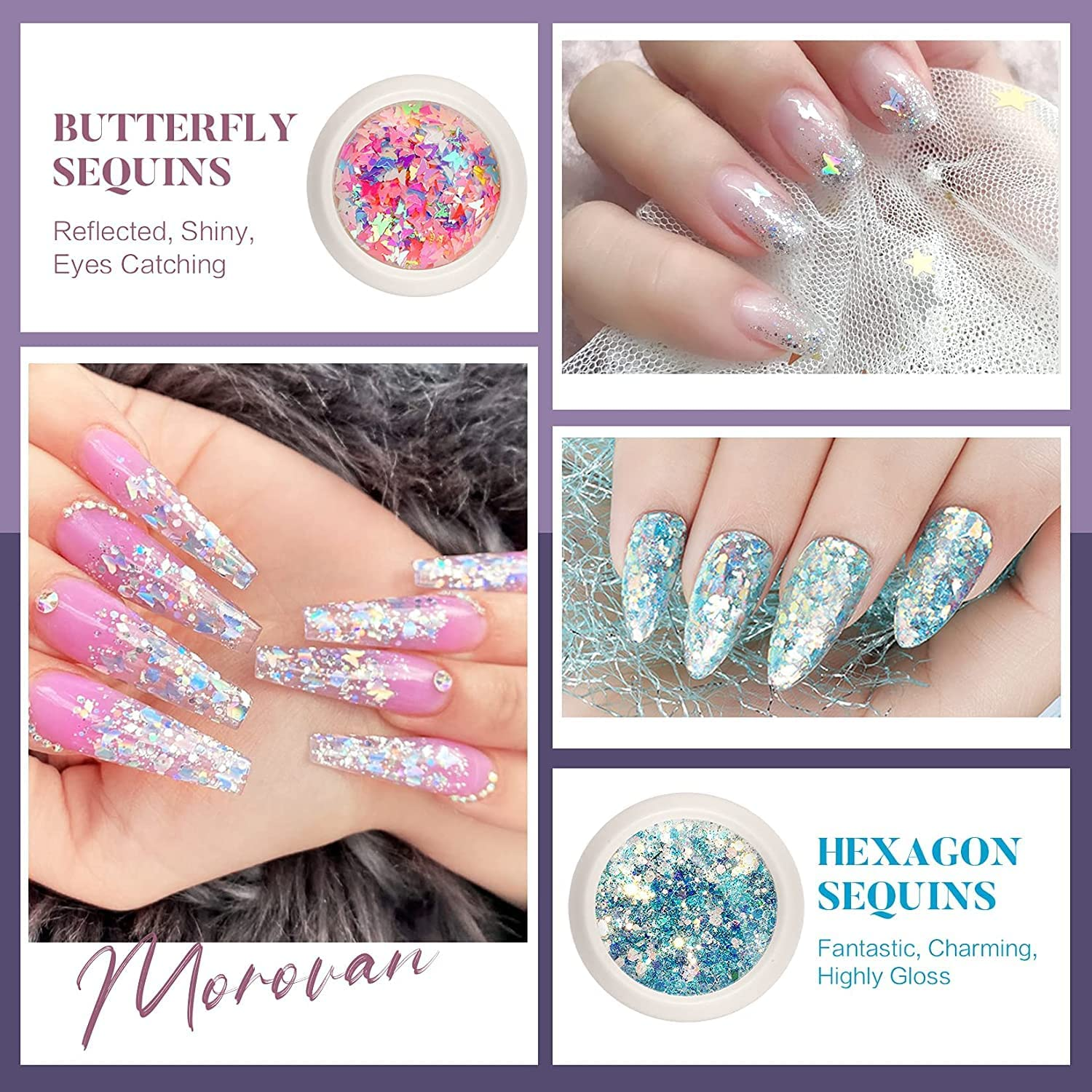 Morovan Gel Poly Nail Kit,8 Pcs Poly Gel Nail Kit with Lamp Everything Nail Extension Gel Kit with 48W LED Nail Lamp 0.5Oz Poly Gel Nail Kits for Starters and DIY French Ombre Nails image number 5