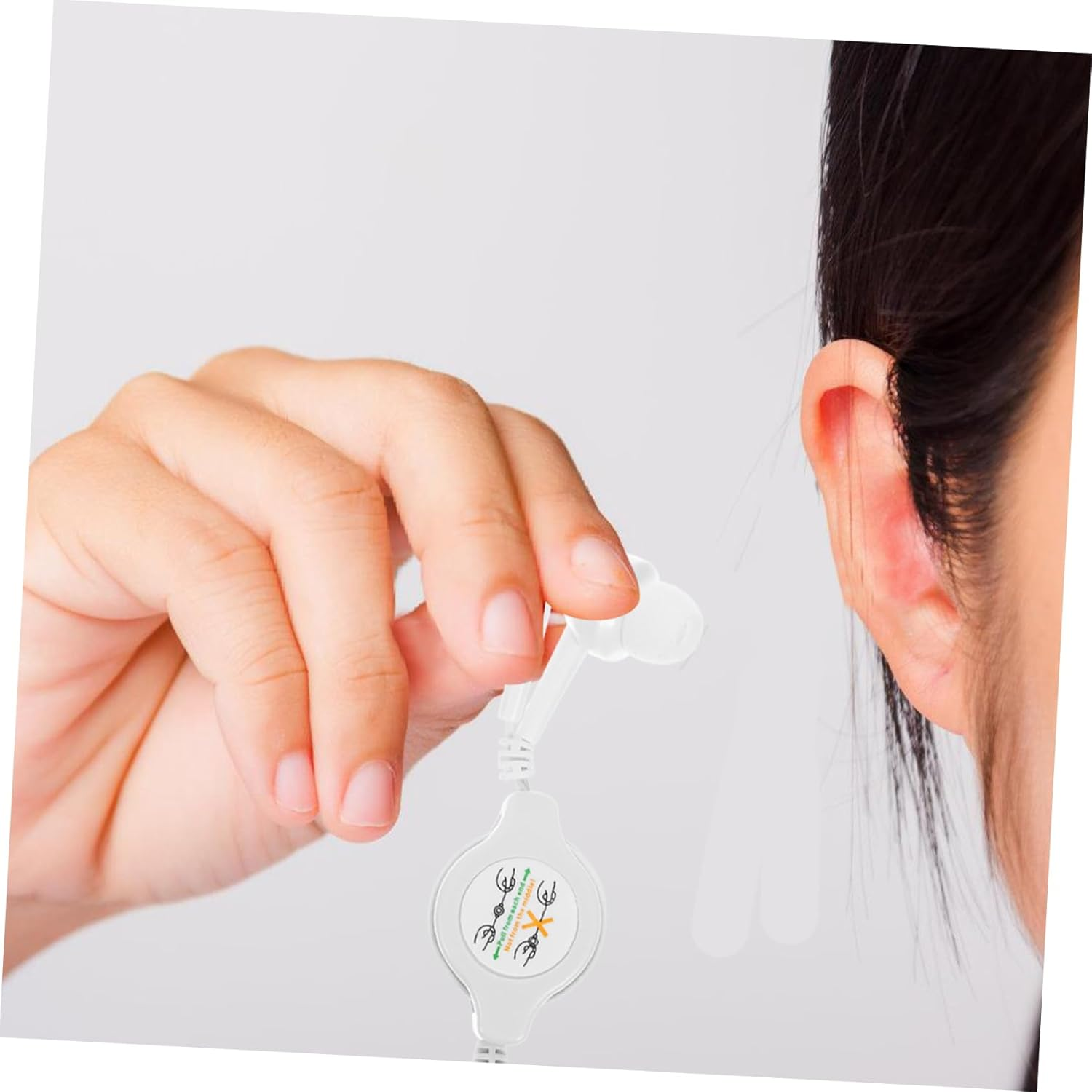 ANDRESLAD Retractable Wired Earbuds Ear Headphones Plug Earphones for Music Devices Compact Design Fit for Pocket Use Wired Retractable Earbuds for Computer Tablet image number 6