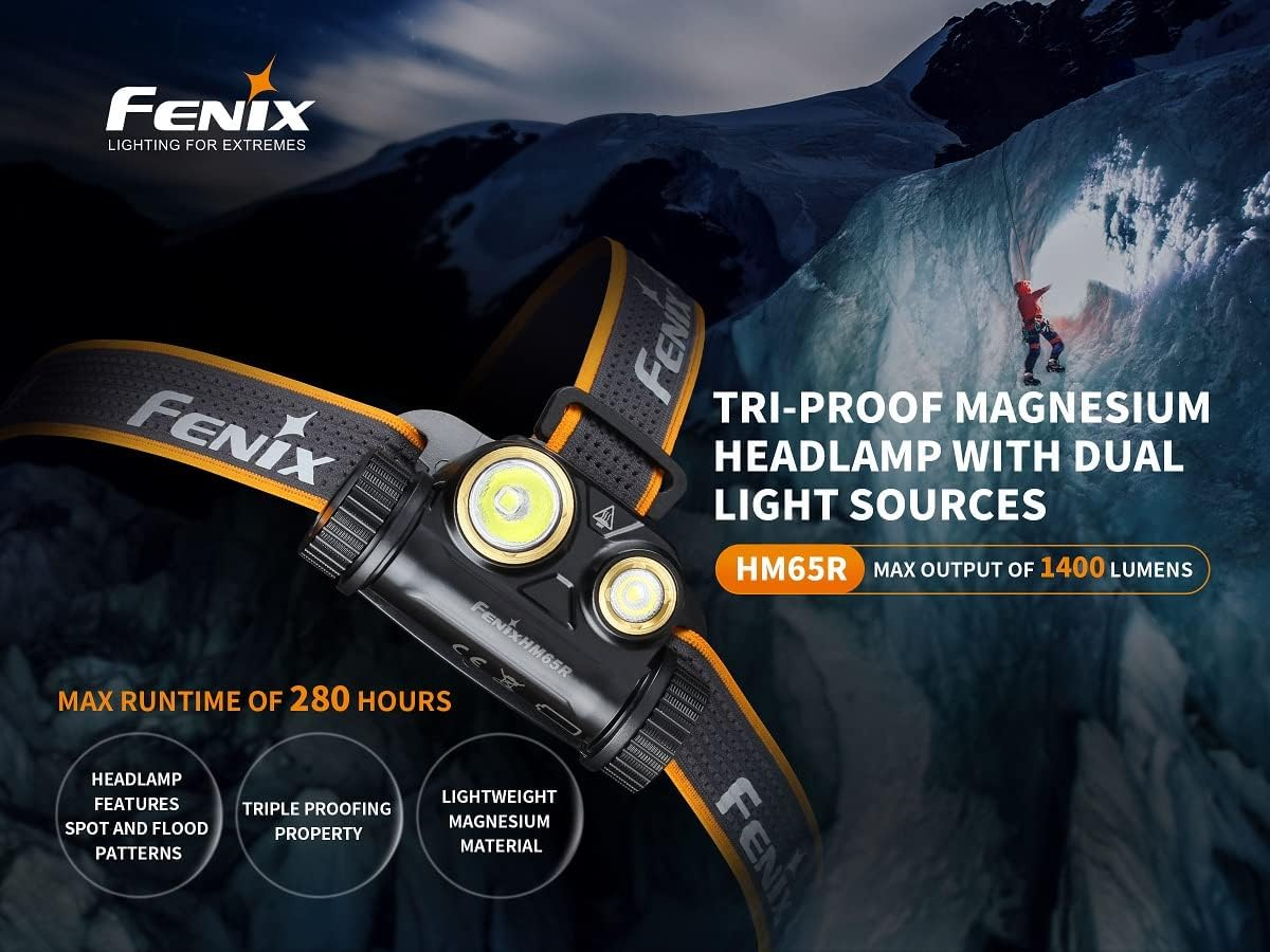 Fenix HM65R Rechargeable Dual Beam Headlamp ** Canadian Edition image number 3