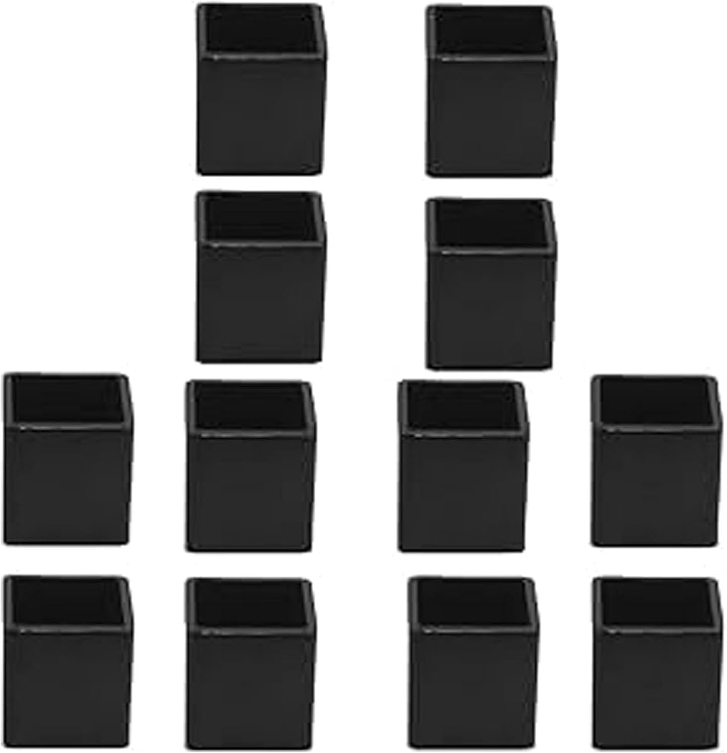 1.18" Diameter PVC Square Table and Chair Leg Covers Furniture Foot Pads Tile Floor Protectors, Black, 20 Pack image number 4