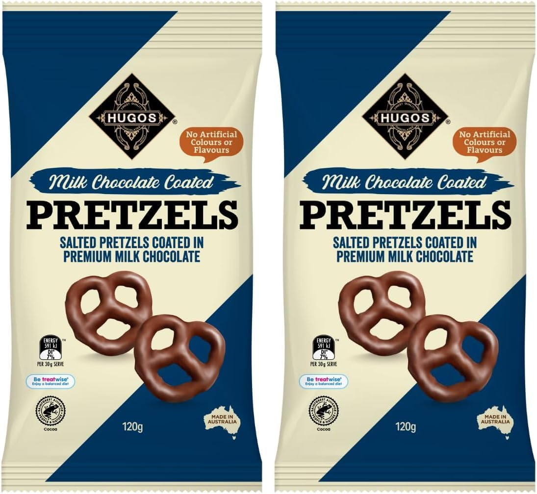 Hugos Milk Chocolate Salted Pretzels 12 X 120 G image number 5