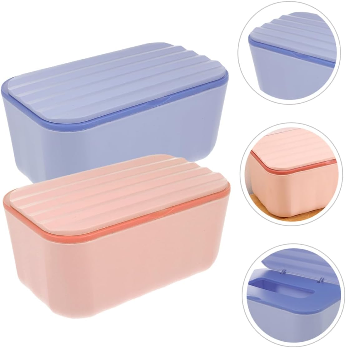 IMIKEYA 2Pcs Refillable Wipes Container Wipe Storage Box Flushable Dispenser for Bathroom Sealing Lid image number 2