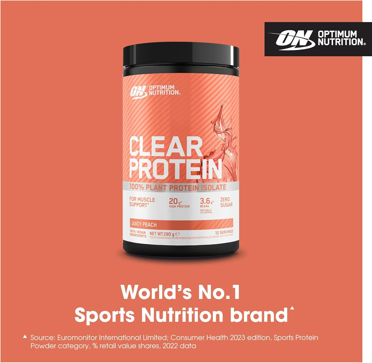 Optimum Nutrition Clear Plant Peach Protein Isolate 280 G image number 5