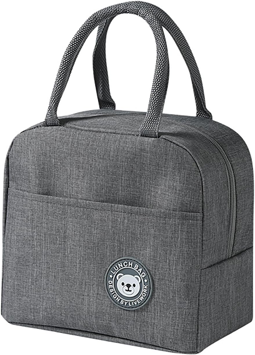 Tongke Insulated Lunch Bag, Portable Thermos Lunch Box Carrier, Double-Layered Insulation, Keeps Food Warm or Cold, for Office, School, and Outdoor Use (Pink)