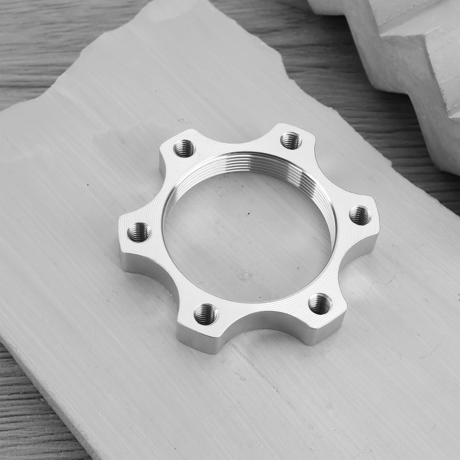 Emsea 8Pcs Bike Freewheel Threaded Hubs Disk Brake Rotors 6 Bolt Flange Adapters Aluminium Alloy Brake Thread Conversion Rotors image number 1