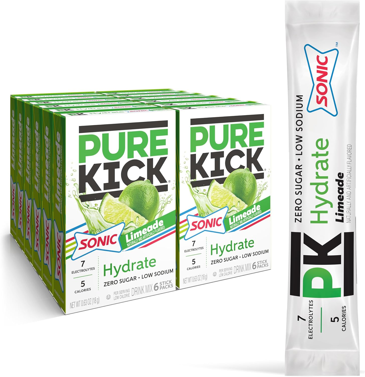 PURE KICK Hydration Singles to Go Drink Mix, Concord Grape, Includes 12 Boxes with 6 Packets in Each Box, 72 Total Packets