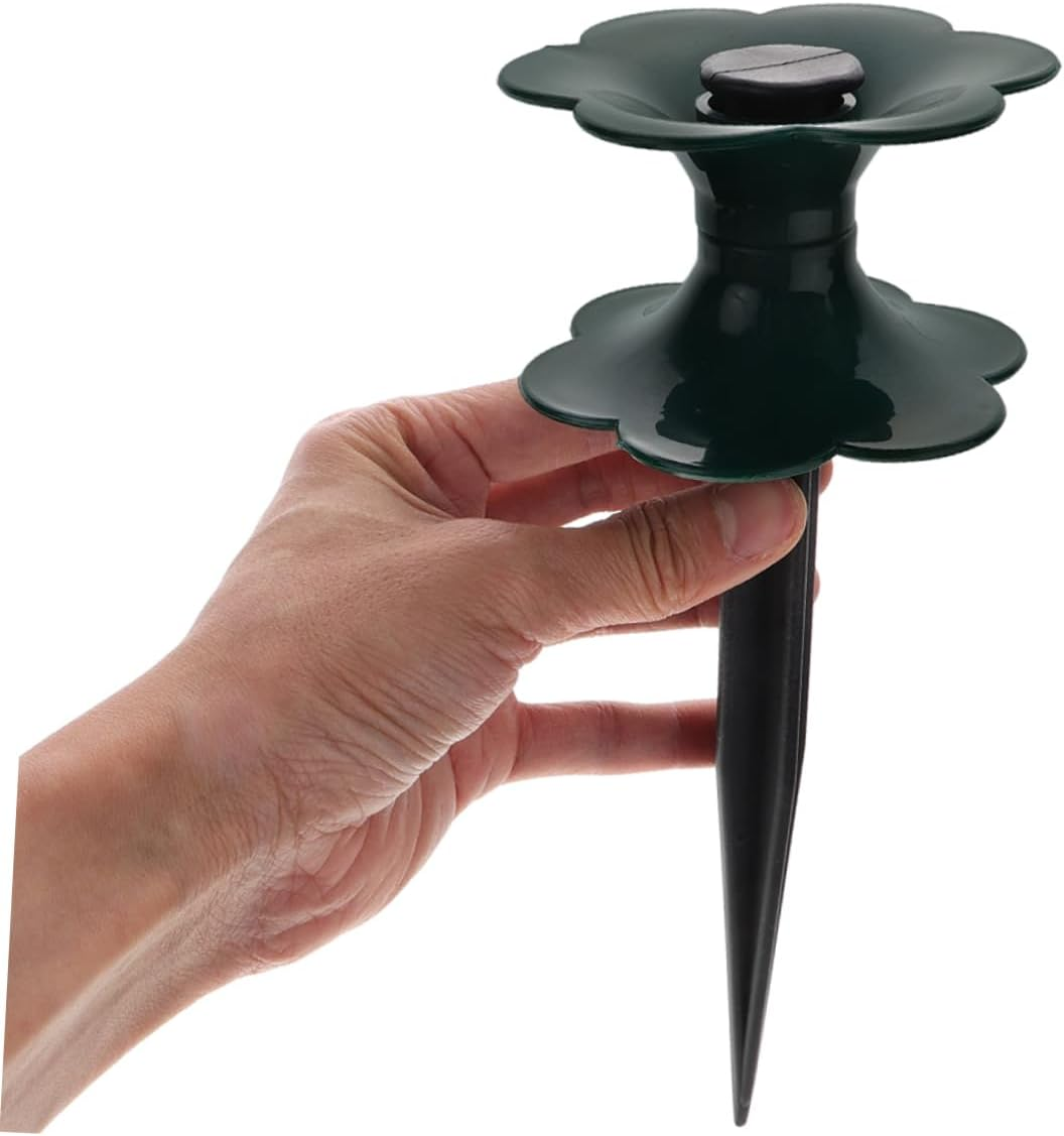Kisangel 6Pcs Garden Hose Guide Spikes Ground Stakes for Outdoor Lawn and Garden Use Small Sturdy Plastic Water Hose Holders in Black and Green for Gardening Supplies image number 5