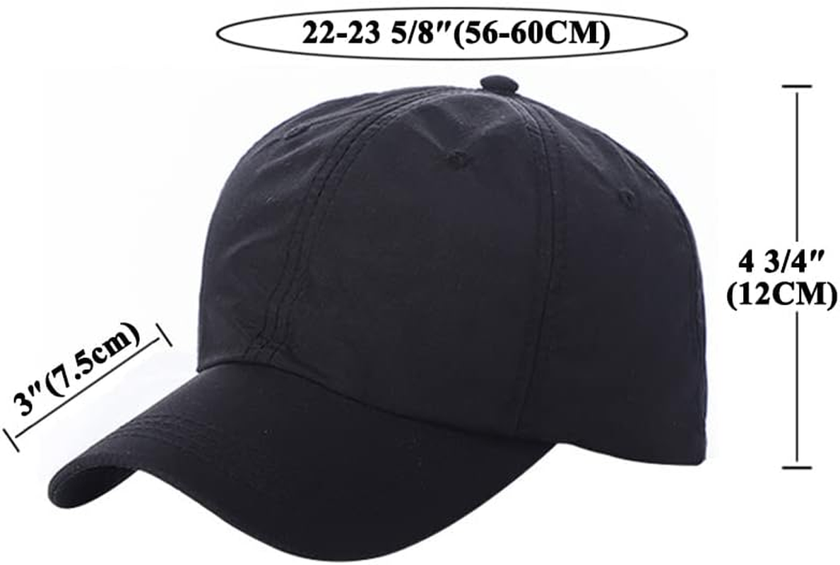 TOPTIE Mens Outdoor Quick-Dry Baseball Cap,Breathable Sport Hat with Adjustable Elastic Strap - Dark Grey image number 3